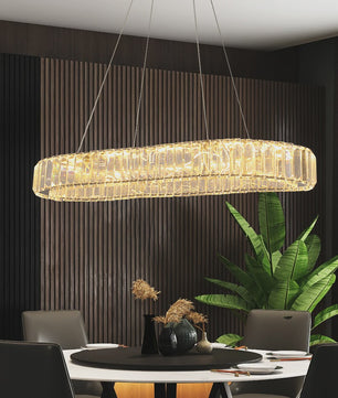 Luxe Kristallen Ovalen LED Plafondlamp / Hanglamp - Modern Design voor Woonkamer & Slaapkamer
