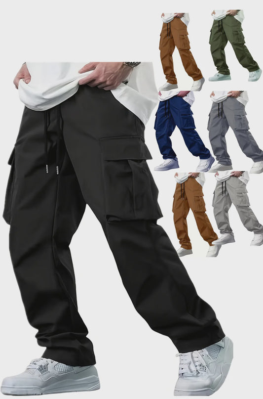 Herfst/Winter Heren Cargo Broek met Multi-Pocket en Tailleband