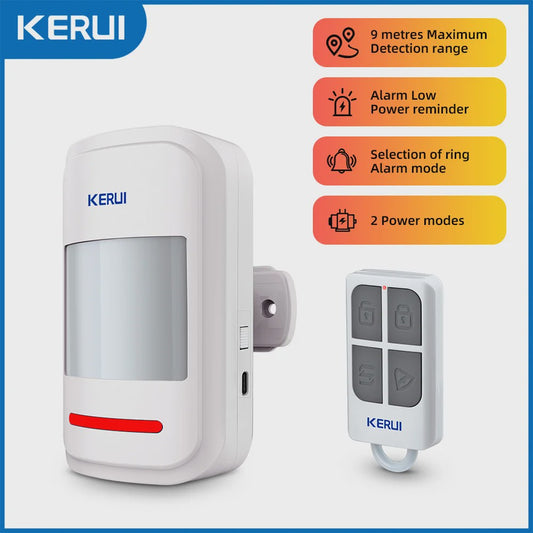 KERUI HW19 PIR Bewegingsmelder met Alarm Geluid, Deurbel Functie & SOS Knop