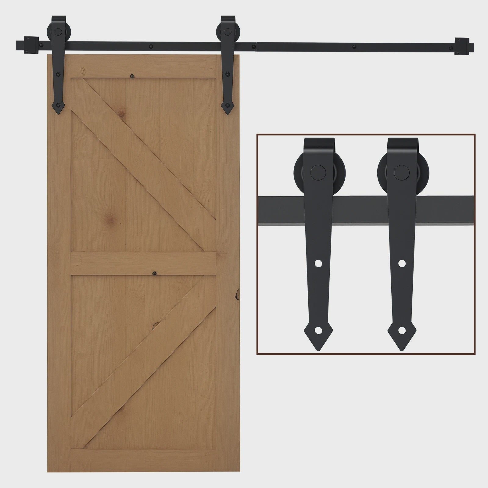Homcom 200Cm/6.6Ft Sliding Door Hardware Kit Door Accessories