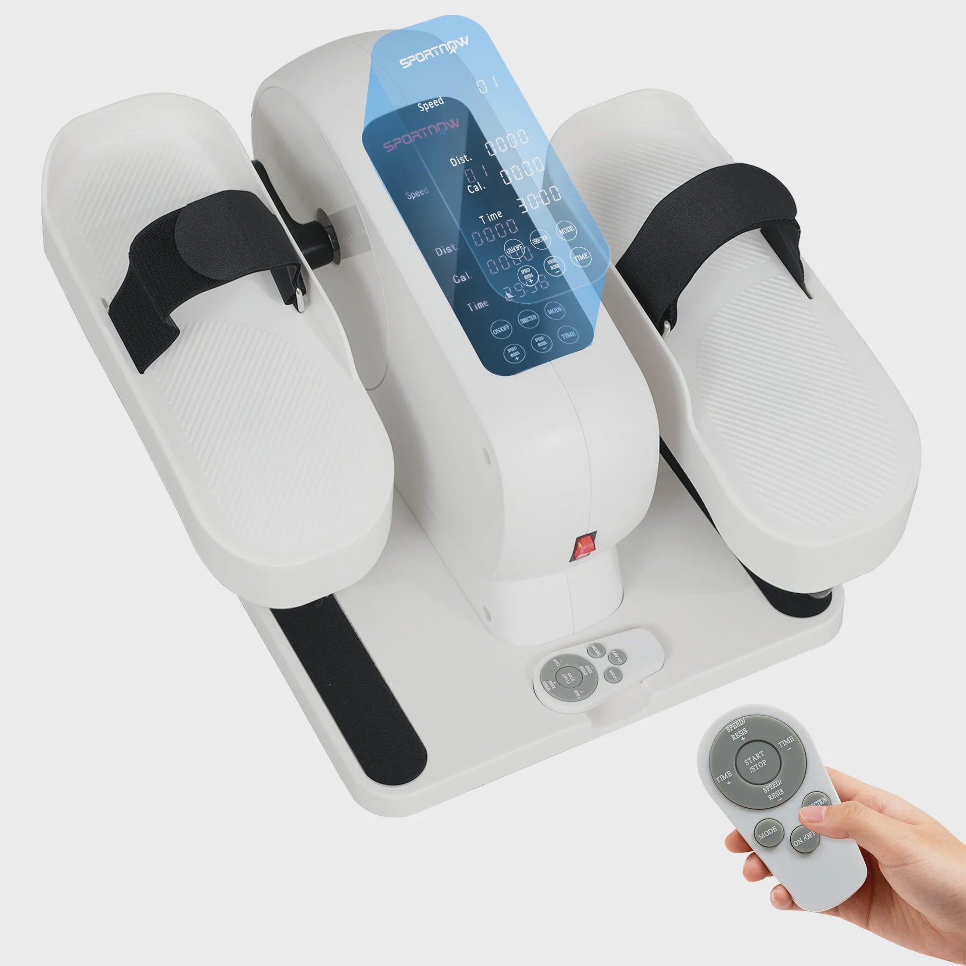 SPORTNOW Mini Hometrainer met LCD, Afstandsbediening en 12 Snelheden - Draagbaar & Stil