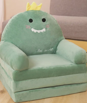 Opvouwbare Kinderfauteuil 2-in-1 | Pluche Cartoon Stoel voor Kinderkamer
