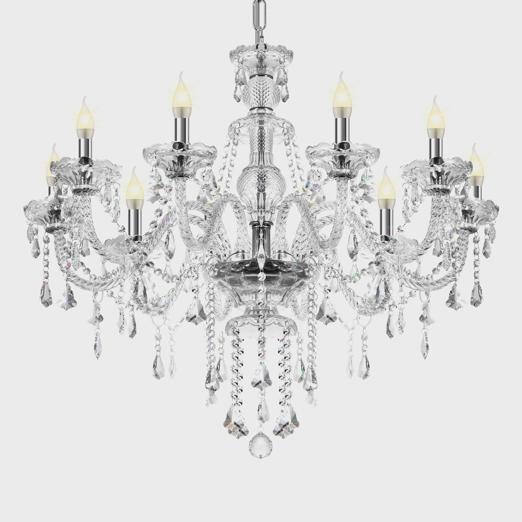 Luxe 10-Lichts K9 Kristallen Kroonluchter - Elegant en Modern Design