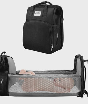 Multifunctionele Luiertas Rugzak met Babybedje - Grote Capaciteit & Waterdicht