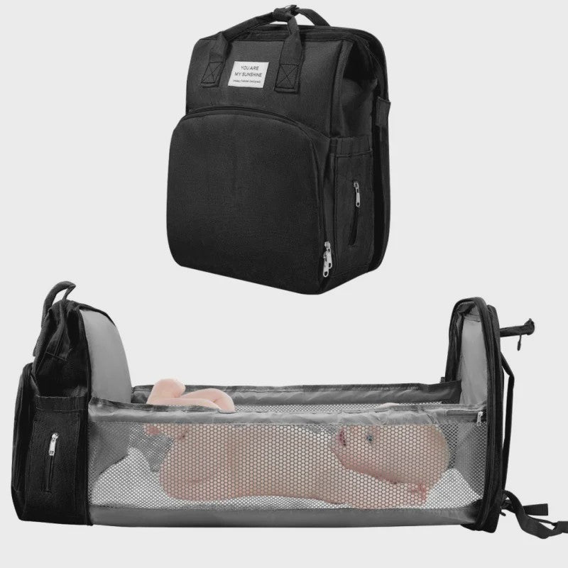 Multifunctionele Luiertas Rugzak met Babybedje - Grote Capaciteit & Waterdicht