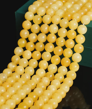 Natuurstenen Gele Jade Kralen Rond - 4-10mm voor Sieraden Maken