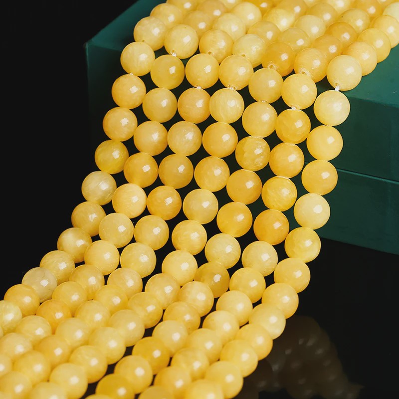 Natuurstenen Gele Jade Kralen Rond - 4-10mm voor Sieraden Maken