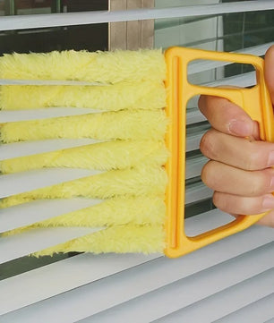 Multifunctionele Raamborstel voor Jaloezieën en Ventilatieroosters - Wasbaar & Verwijderbaar
