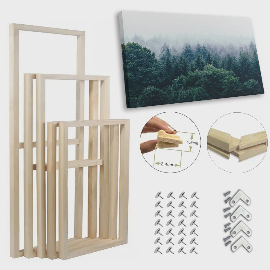 DIY Houten Canvas Frame Kit - Diverse Maten voor Schilderijen & Diamantkunst