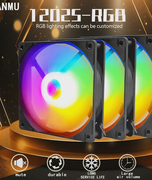Manmu 120mm Rainbow RGB PC Ventilator - Hoge Koelprestaties voor Gaming PC's