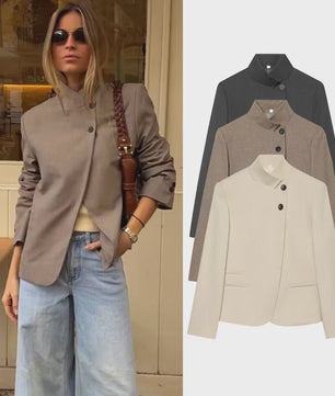 Stijlvolle Dames Blazer Jas Elegant Herfst Lente Mode voor Reizen en Vakantie
