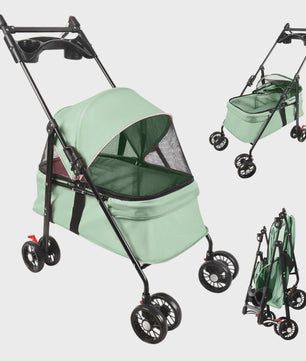 2-in-1 Honden- en Kattenbuggy met Afneembare Reiswieg - Tot 10 kg