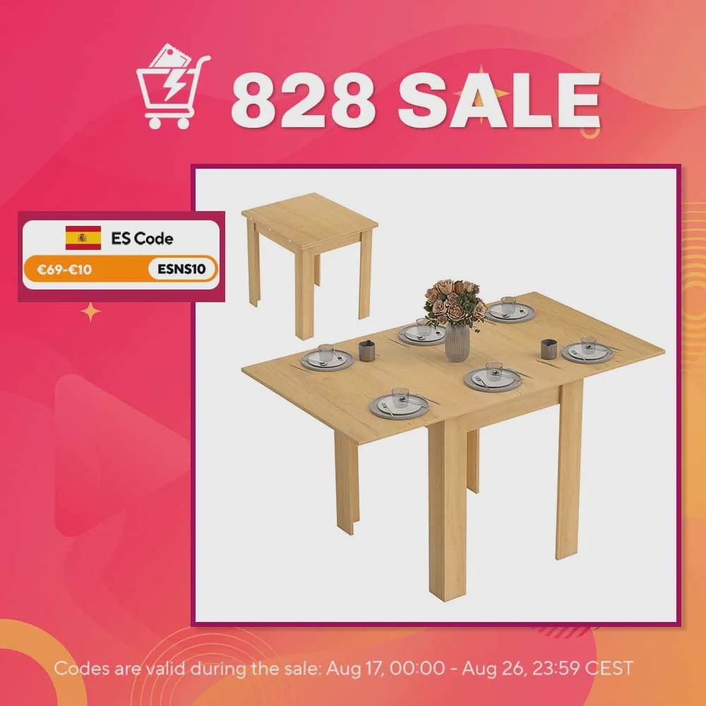 Uitschuifbare Eettafel 70-140 cm - Natuurlijk Houtdesign - Geschikt voor 4-6 Personen