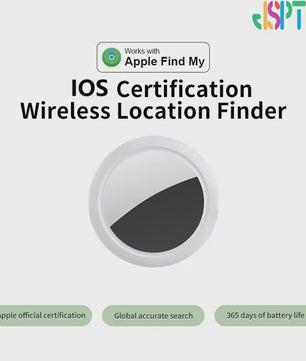 JSPTEC Mini Tracker: Waterdichte Bluetooth GPS Zoeker voor Sleutels, Huisdieren & Kinderen - Werkt met Apple Find My