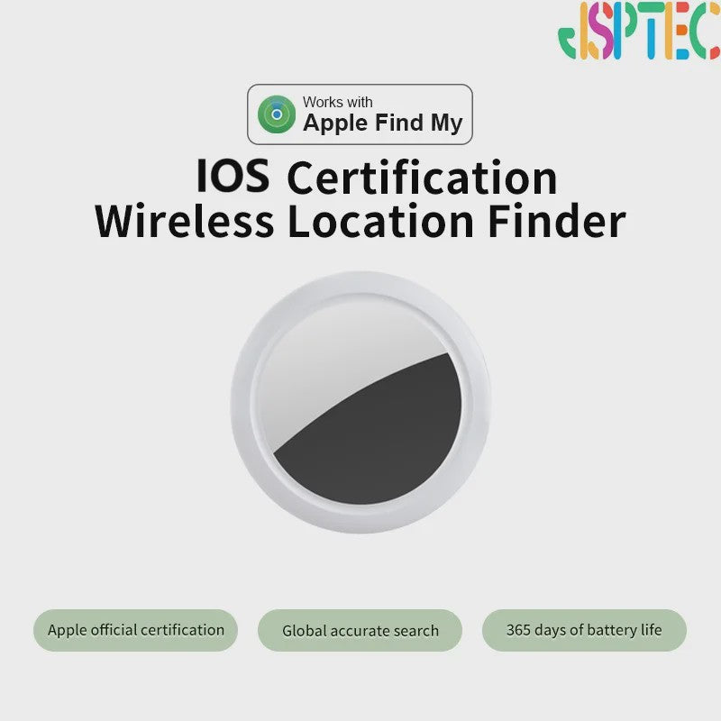 JSPTEC Mini Tracker: Waterdichte Bluetooth GPS Zoeker voor Sleutels, Huisdieren & Kinderen - Werkt met Apple Find My