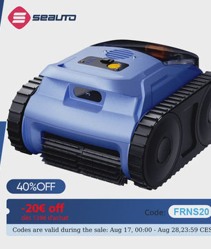 Seauto SAT20pro Robot Zwembadstofzuiger - 150 Min, 2000m², 45.000Pa Zuigkracht, Wandklimmend