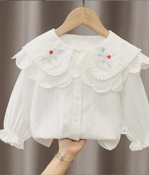 Schattig Geborduurd Prinsessen Blouse Shirt voor Baby Meisjes - Lente & Herfst