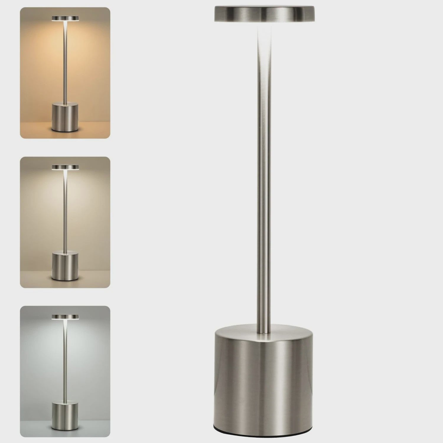 Draadloze LED Tafellamp met Touch Bediening - Oplaadbaar, 3 Kleuren, Dimbaar - Sfeerverlichting