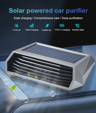 Zonne-energie Auto Luchtzuiveraar met Vibratiesensor - Automatische Werking