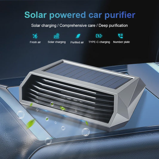 Zonne-energie Auto Luchtzuiveraar met Vibratiesensor - Automatische Werking