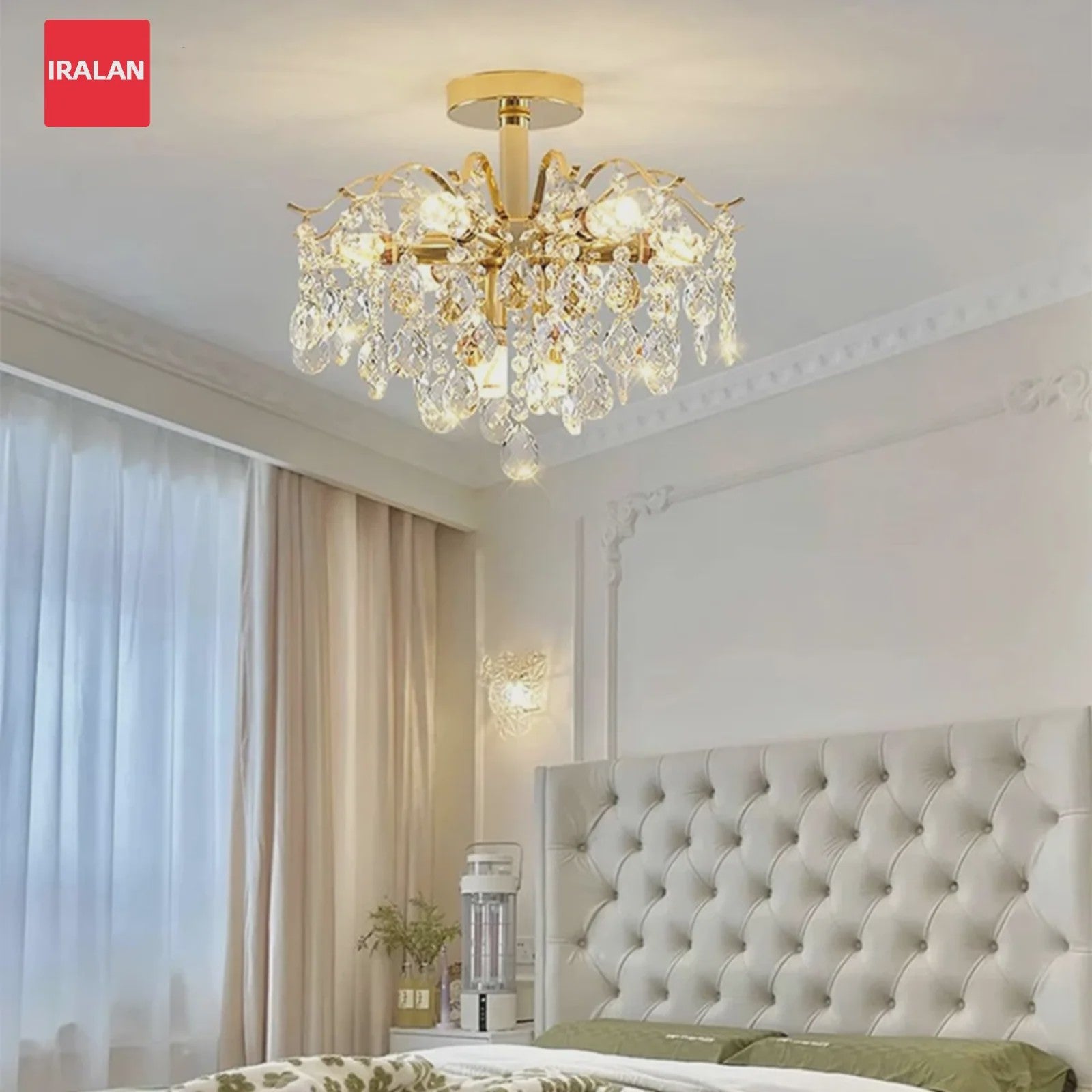 Luxe Kristallen Plafondlamp met LED - Sfeervolle Hanglamp voor Woonkamer
