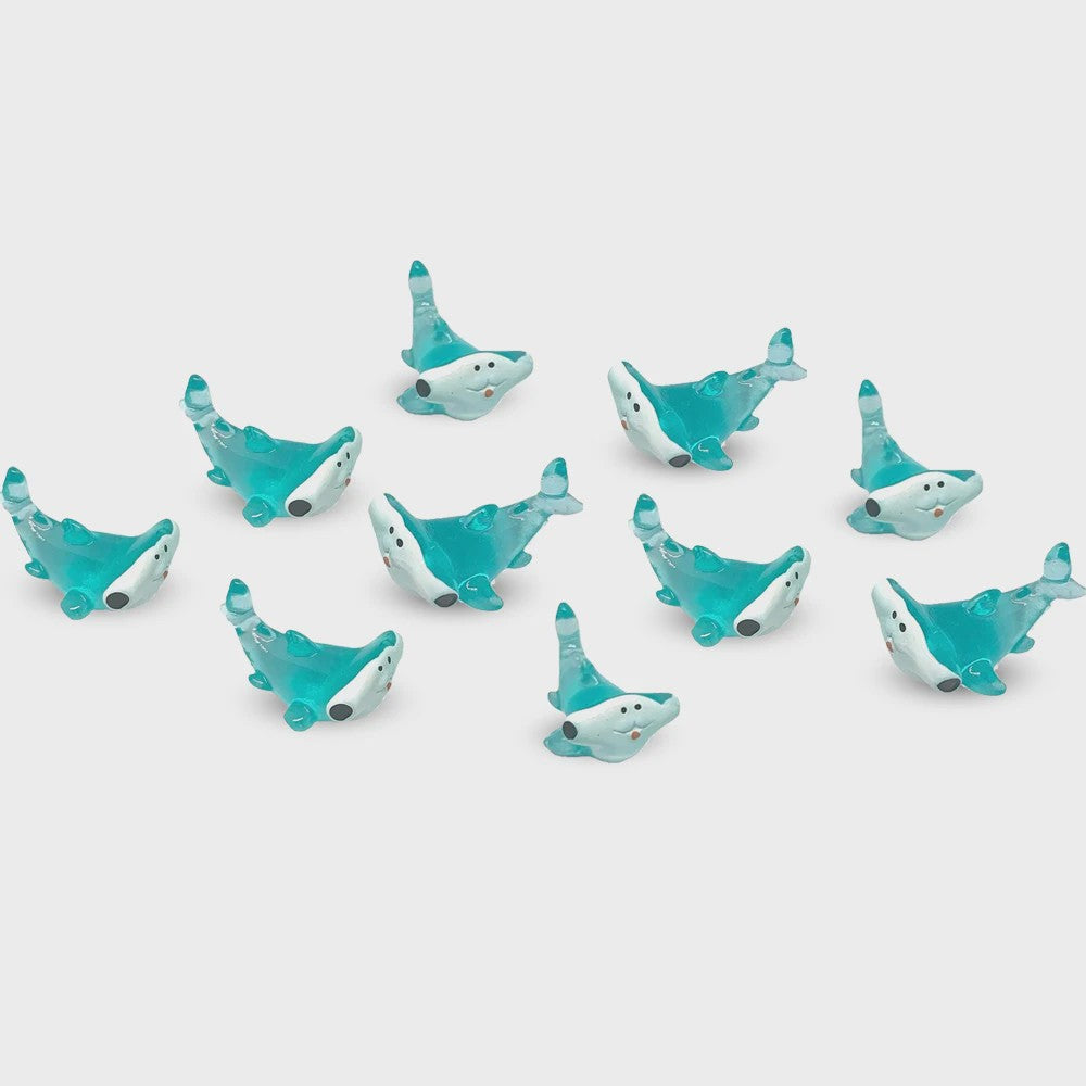 Mini Hamerhaai Figuurtjes - Set van 5 of 10 - Decoratie voor Feeëntuin & Micro Landschap