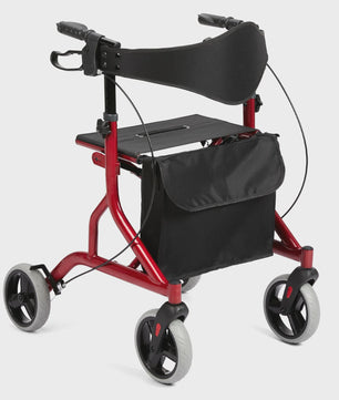 Lichtgewicht Aluminium Rollator met Zitting, Rugleuning en 8" Rubberen Wielen - Verstelbaar & Opvouwbaar