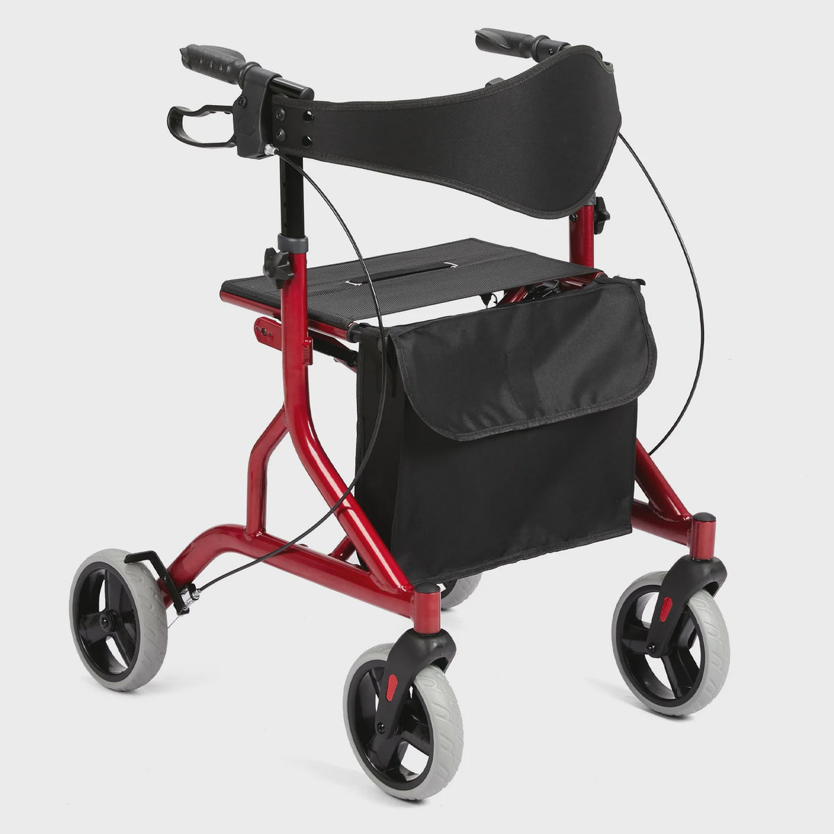 Lichtgewicht Aluminium Rollator met Zitting, Rugleuning en 8" Rubberen Wielen - Verstelbaar & Opvouwbaar