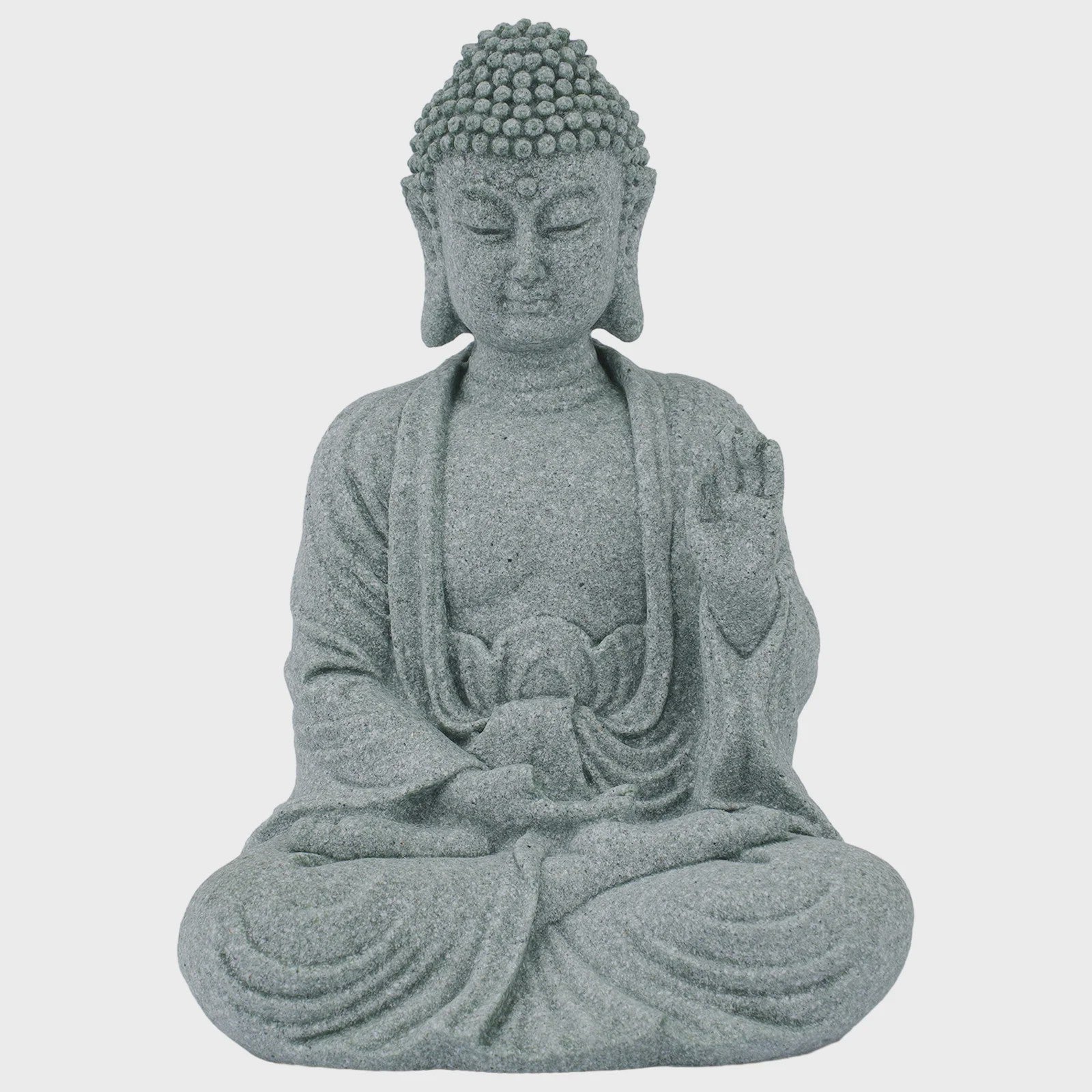 Zittende Buddha Beeldje - Zen Tuindecoratie & Vis Tank Ornament (Resin Steenlook)