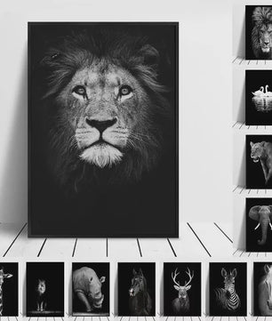 Moderne Canvas Schilderijen met Dieren: Leeuw, Olifant, Zebra & meer - Minimalistische Wanddecoratie