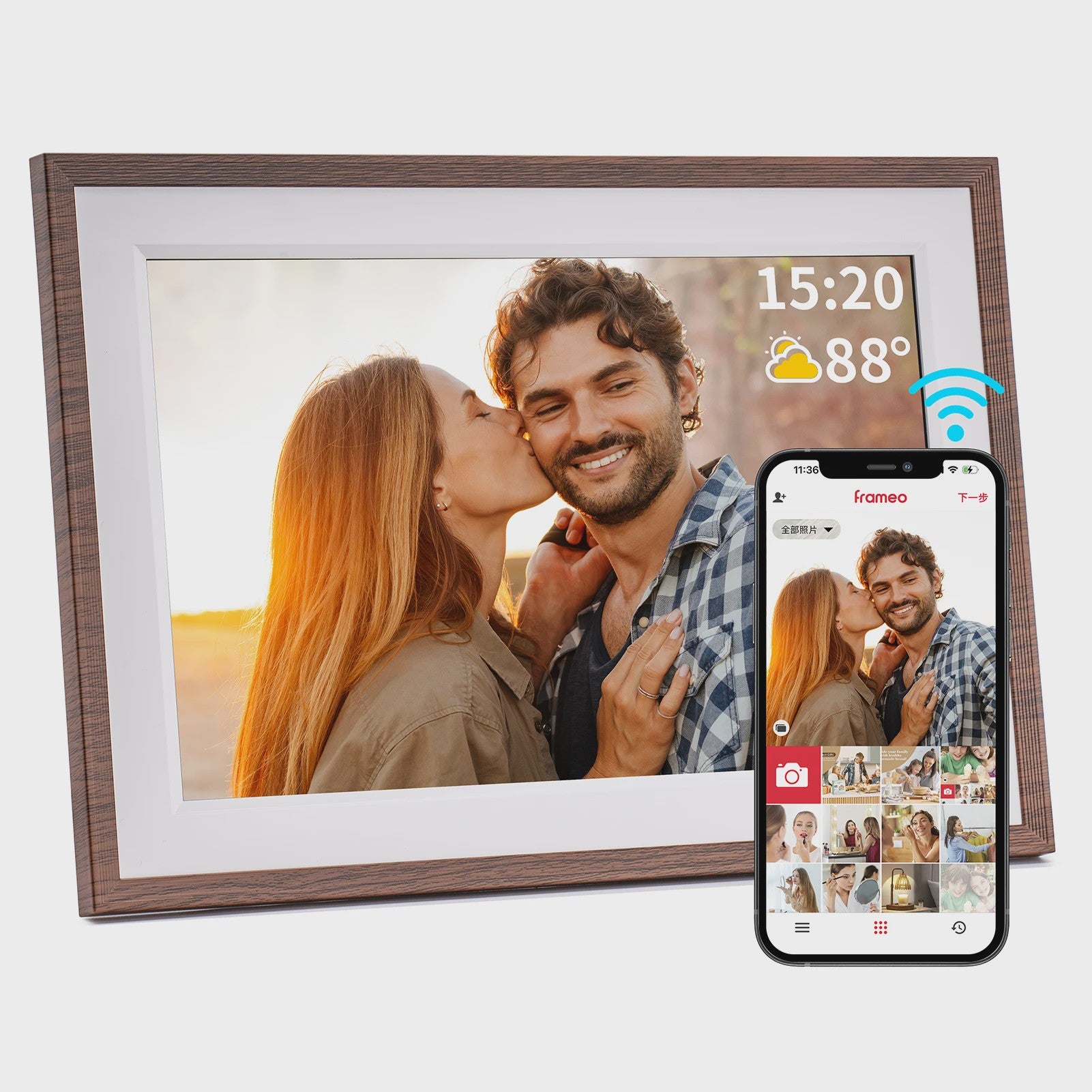 Frameo 10.1" HD WiFi Digitale Fotolijst - Cloud Smart, 32GB Opslag, IPS Touchscreen