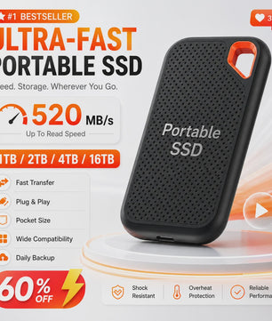 Compacte Externe SSD 1TB/2TB - Draagbare Opslag met USB 3.1 Type-C voor Laptop, MacOS & Telefoon