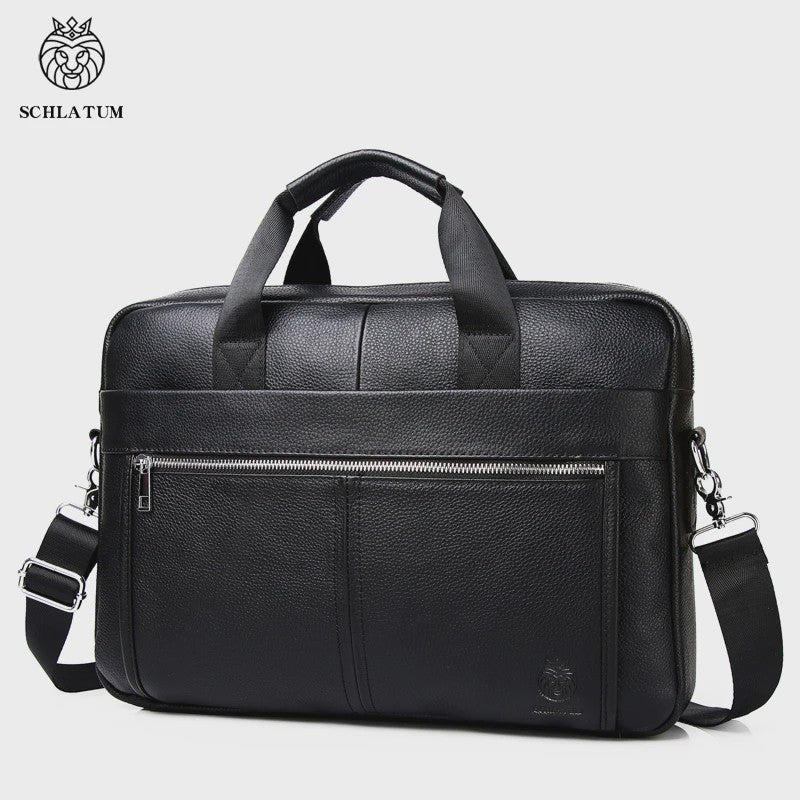 Luxe Leren Aktetas voor Heren - 15 Inch Laptoptas van Echt Leer