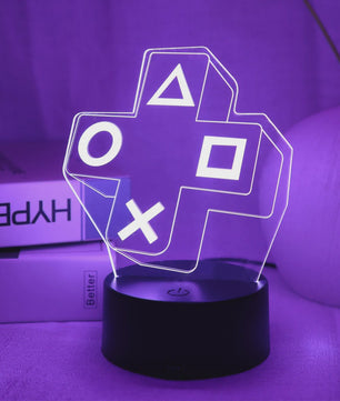 3D Gaming Cross Knop Nachtlamp - Kleurrijke LED Sfeerverlichting voor de Slaapkamer