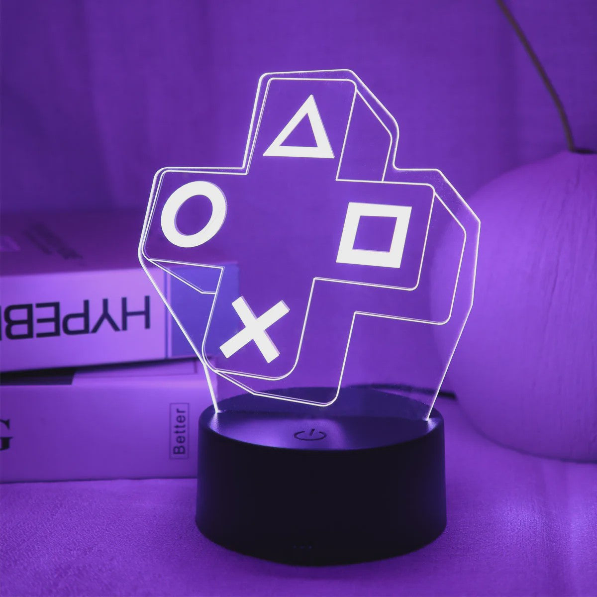 3D Gaming Cross Knop Nachtlamp - Kleurrijke LED Sfeerverlichting voor de Slaapkamer