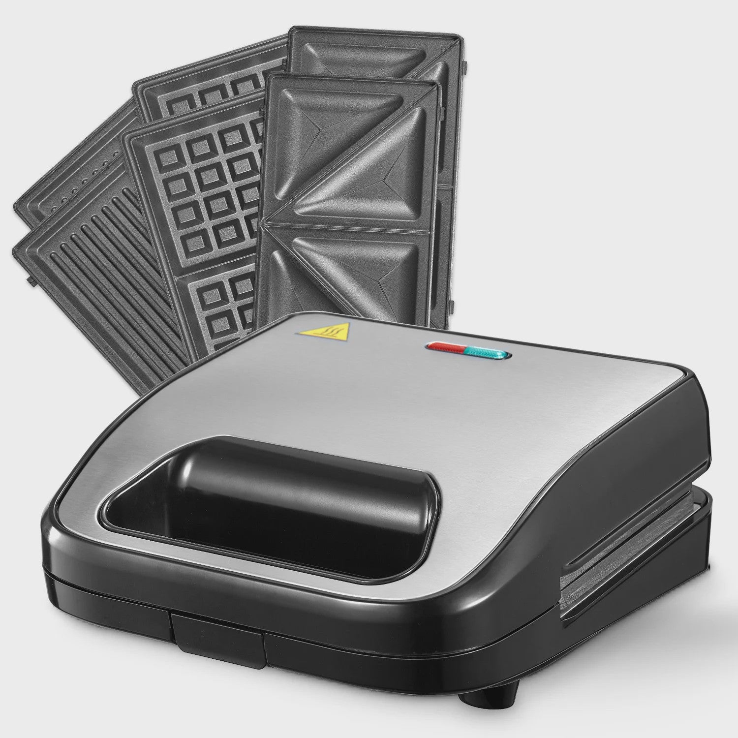 3-in-1 Wafelijzer, Grill & Tosti Apparaat met Verwisselbare Platen