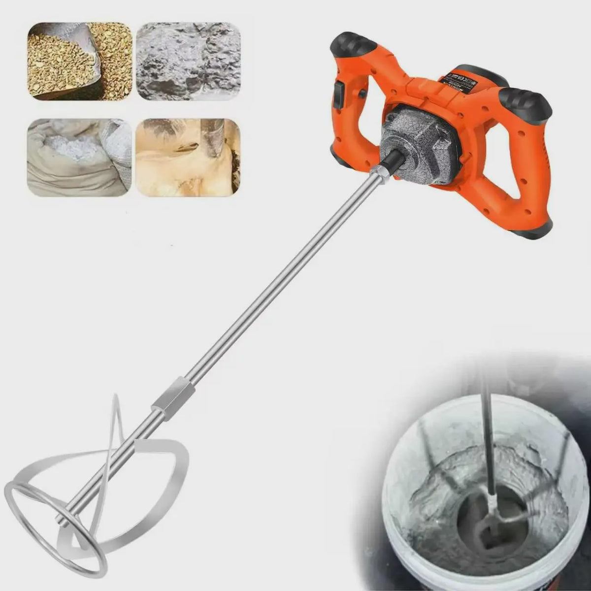 Krachtige 2800W Handmixer voor Verf, Gips, Mortel en Lijm - 6 Snelheden