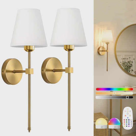 Draadloze Wandlamp met Afneembare Batterijlamp en Afstandsbediening - 15 Kleuren