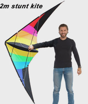 Grote Vlieger 2.2m Power Dual Line Stunt Kite met Handvat en Lijn - Perfect Vliegplezier