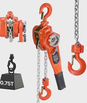 Handmatige Kettingtakel 0.75T - 5/10/20FT Hefhoogte met Dubbele Pal & 360° Draaibare Haken