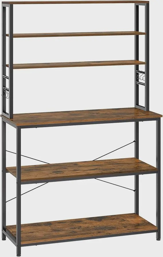 Industrieel Keukenrek met 6 Haken - 40x100x167 cm - Stijlvolle Keukenopberger