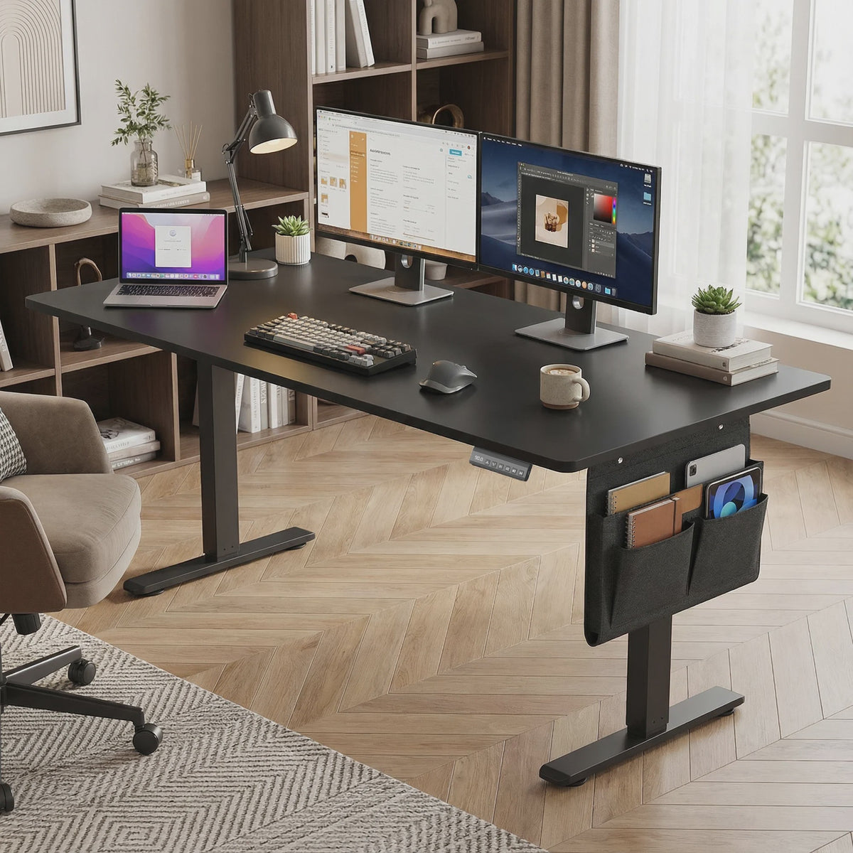 Elektrisch in hoogte verstelbaar bureau 140x60 cm - Songmics