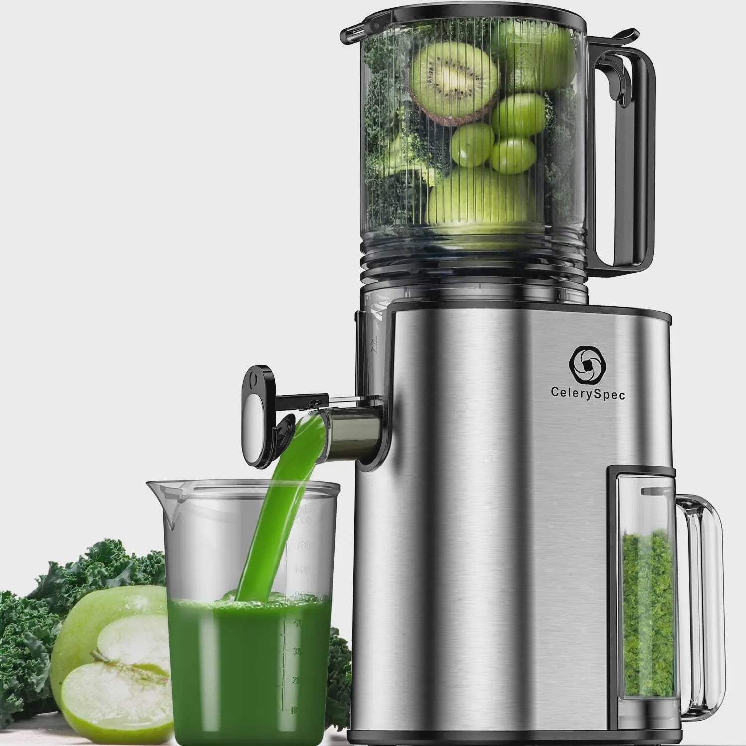 Automatische Slow Juicer Cold Press - 1.8L, 250W, BPA-Vrij, met 130mm invoer voor hele groenten en fruit