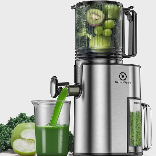 Automatische Slow Juicer Cold Press - 1.8L, 250W, BPA-Vrij, met 130mm invoer voor hele groenten en fruit