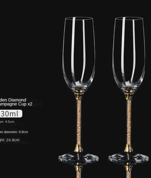 Luxe Kristallen Champagneglazen Set - Handgemaakt met Diamant-look Stijl - Perfect voor Koppels