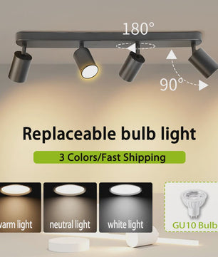 Verstelbare GU10 LED Spot Plafondlamp - Keuze uit 2, 3 of 4 Spots