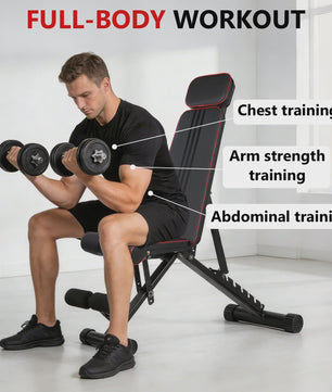 Verstelbare Dumbbell Bank 7 Posities - Opvouwbaar Fitness Bankje voor Krachttraining Thuis
