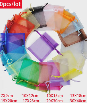 100x Organza Zakjes - Cadeau, Sieraden & Feest - Diverse Maten & Kleuren