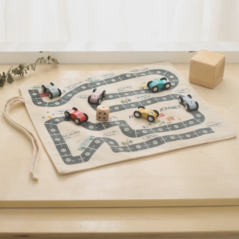 Montessori Verkeersspeelmat met Houten Auto's - Educatief Spel voor Kinderen