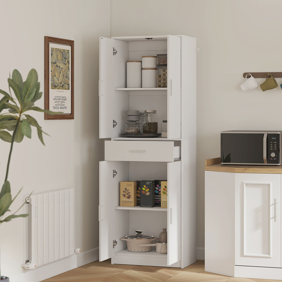 HOMCOM Keukenbuffet Kast met Deuren, Lades en Verstelbare Planken - Modern Design
